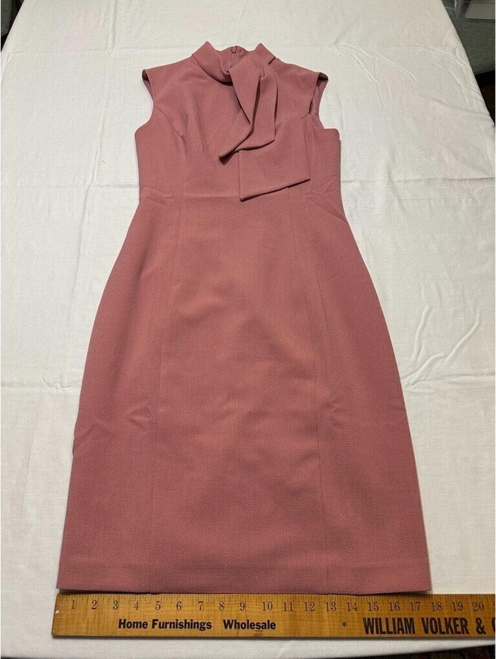 HARPER ROSE Blush Tie Neck Sleeveless Sheath Dress Sz 6